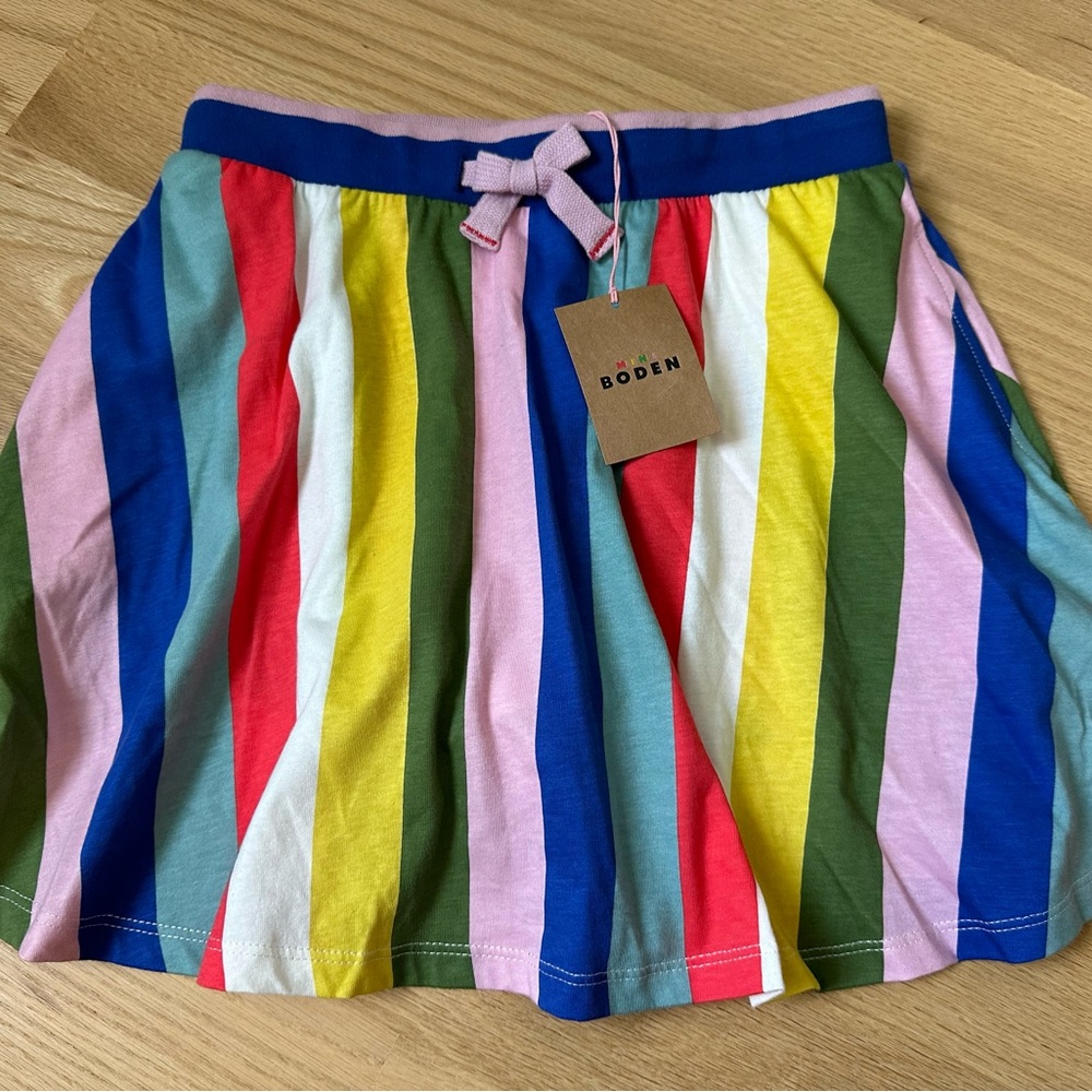 Mini Boden Multicolor Striped Skort 11-12